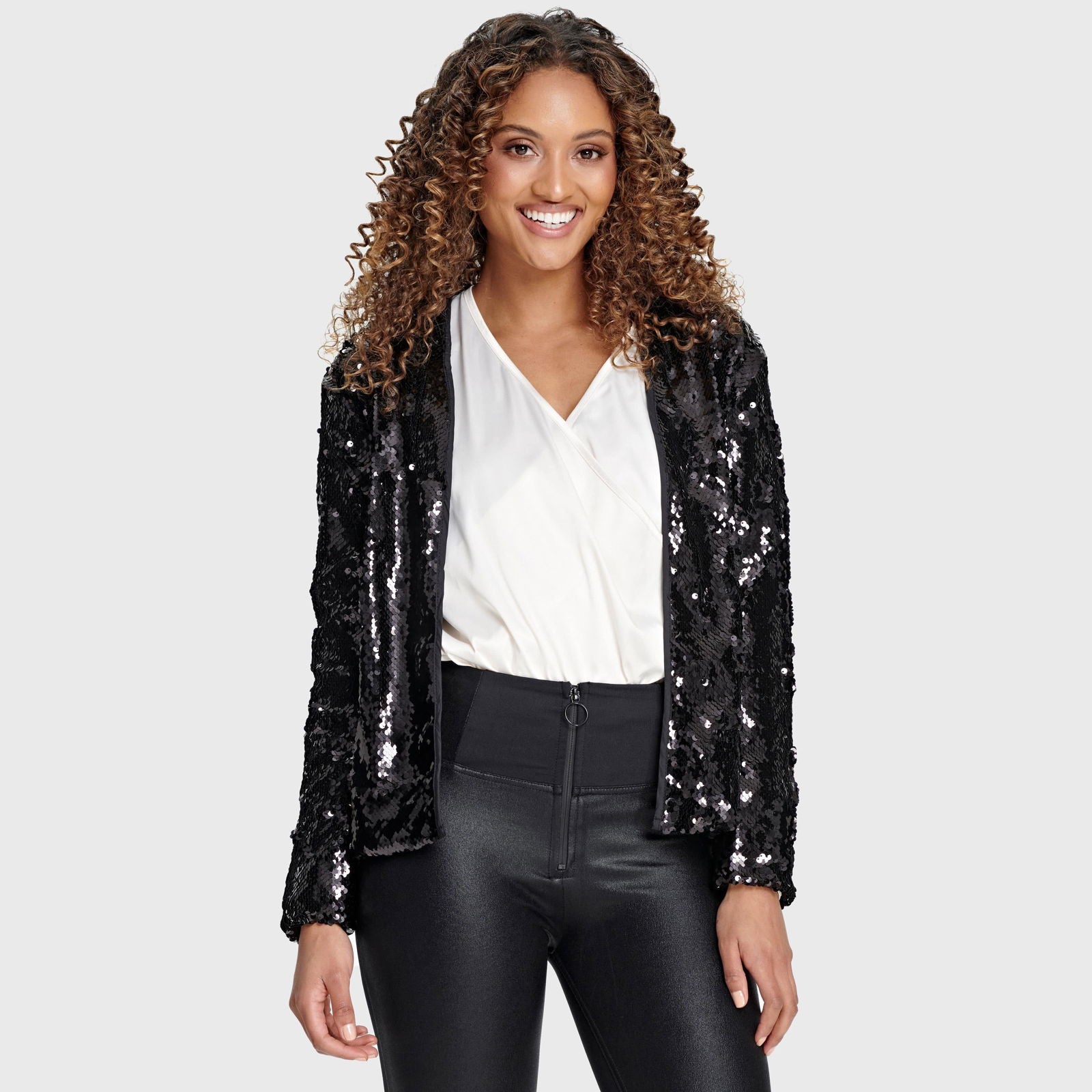 Ladies black sparkly jacket fashion