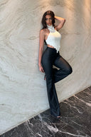 WRUP Faux Leather - Super High Waisted - Super Flare - Black