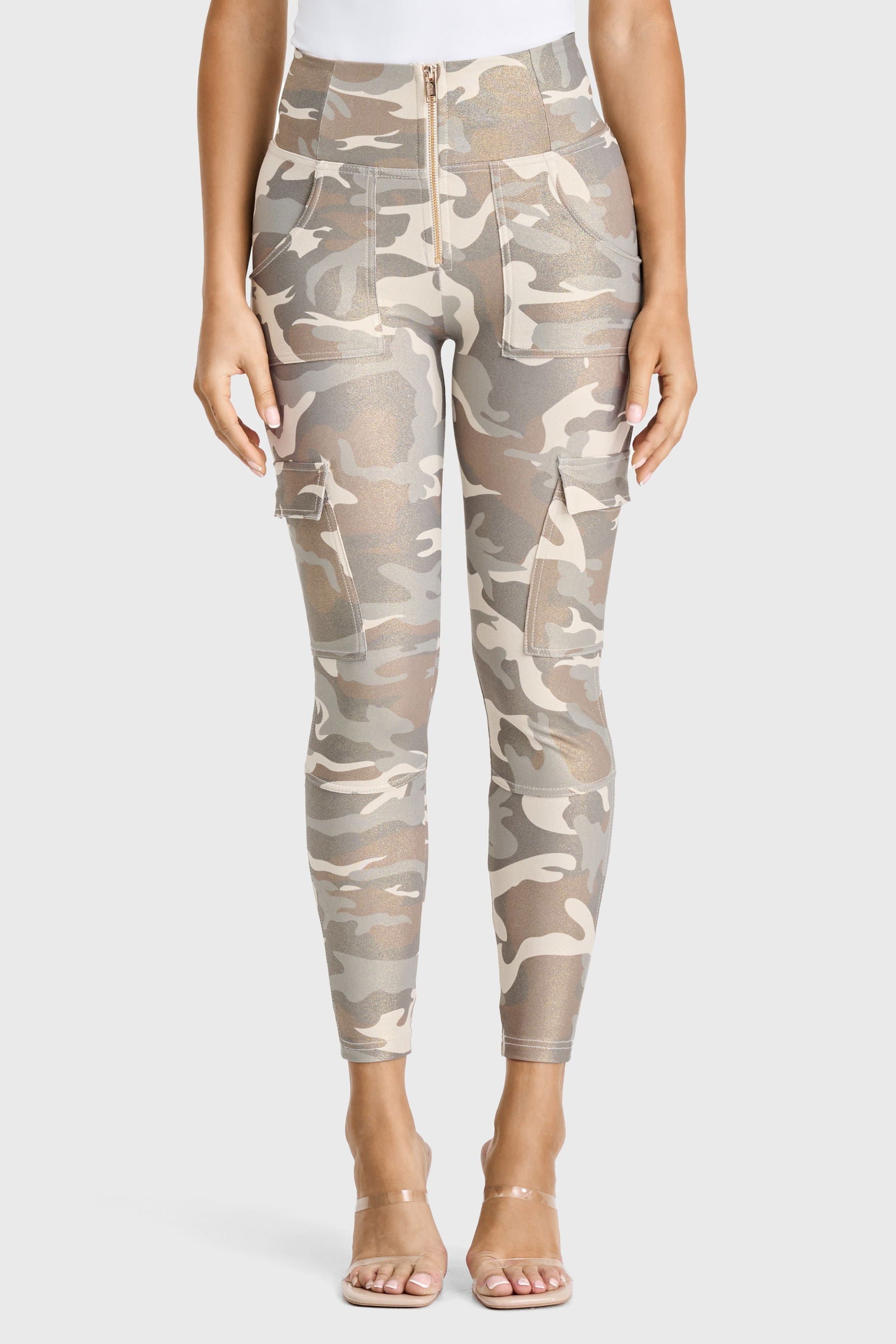 WR.UP® Cargo Fashion - High Waisted - 7/8 Length - Glitter Gold Camo 3