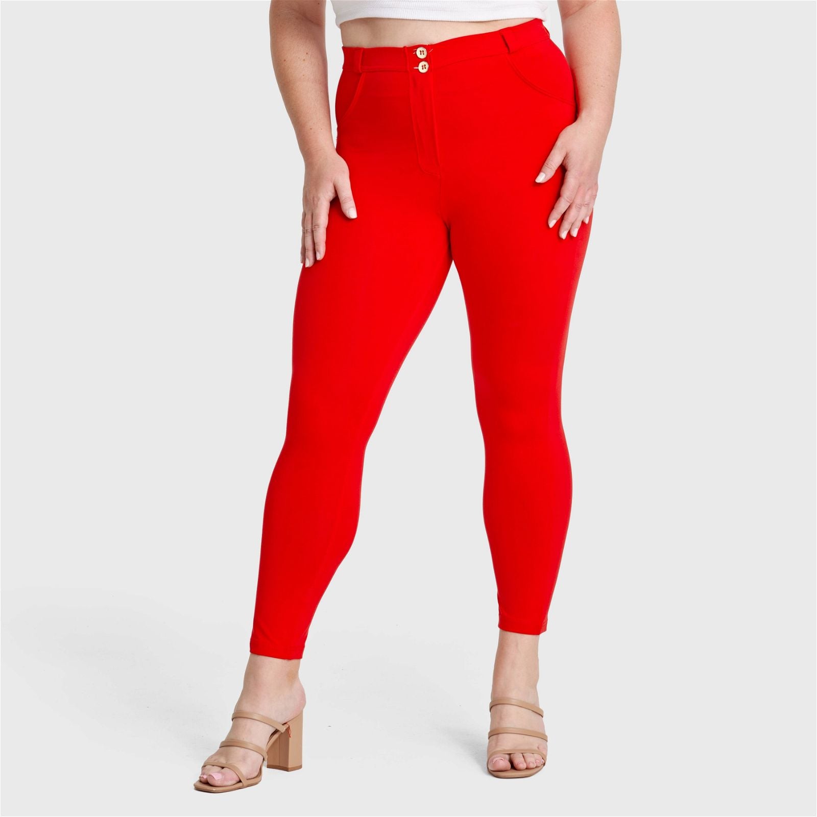 WR.UP® Curvy Fashion - Cintura alta - Largo completo - Rojo  1