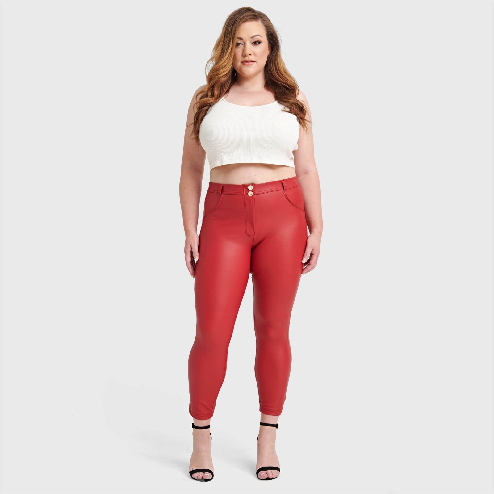 WR.UP® Curvy Faux Leather - High Waisted - Petite Length - Red 2