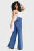 WR.UP® Denim - 3 Button High Waisted - Palazzo Flare - Light Blue + Blue Stitching - Freddy USA