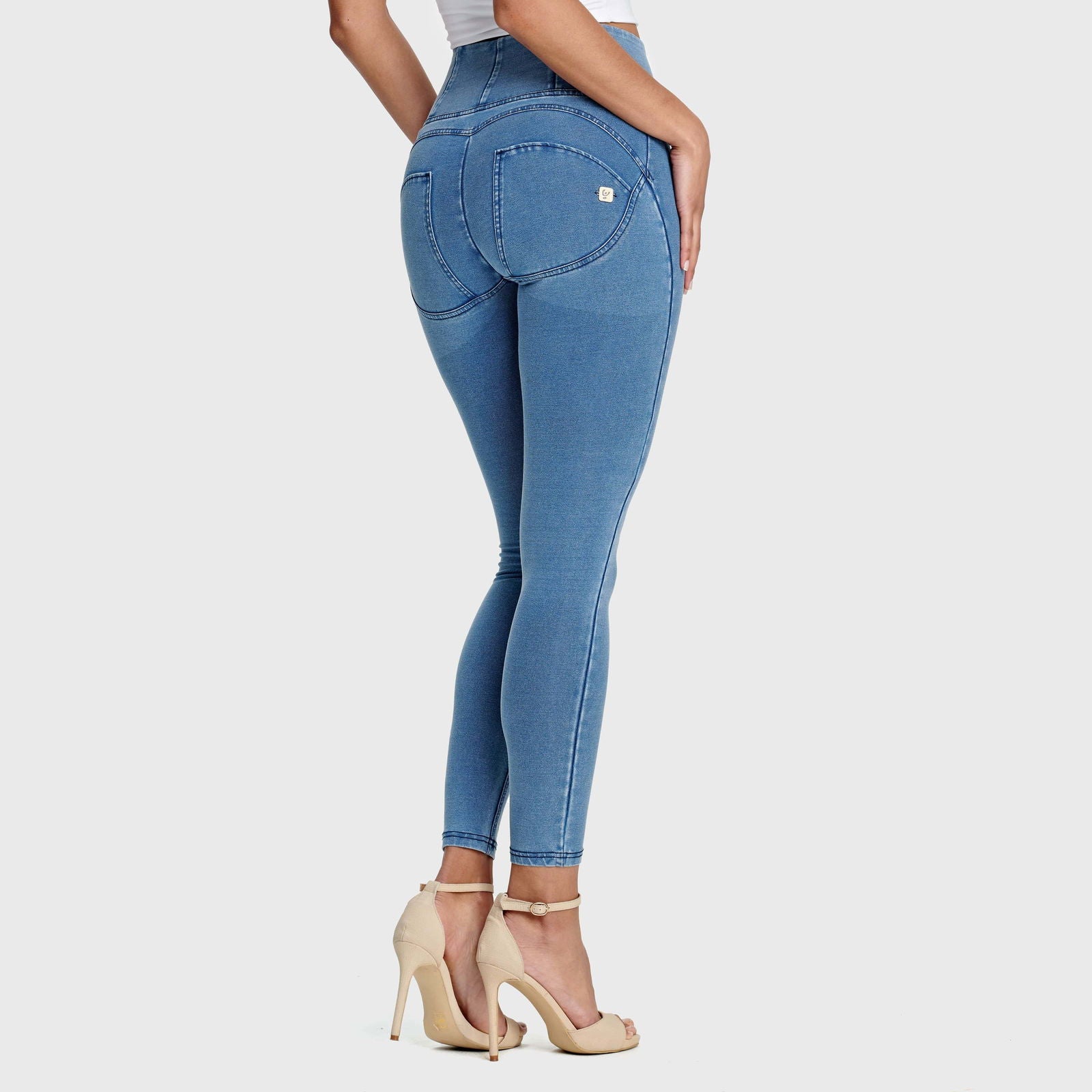 WR.UP® Denim - High Waisted - Petite Length - Light Blue + Blue Stitching 2