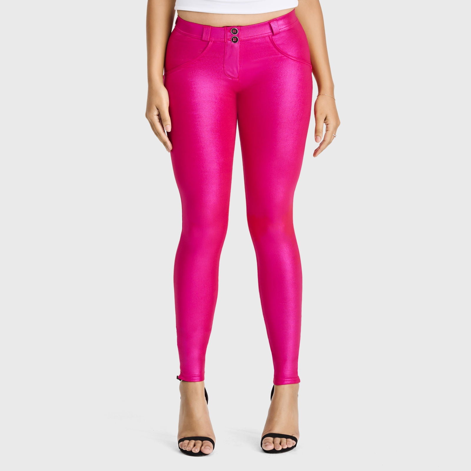 WR.UP® Disco Pants - Mid Rise - Full Length - Hot Pink - Freddy USA