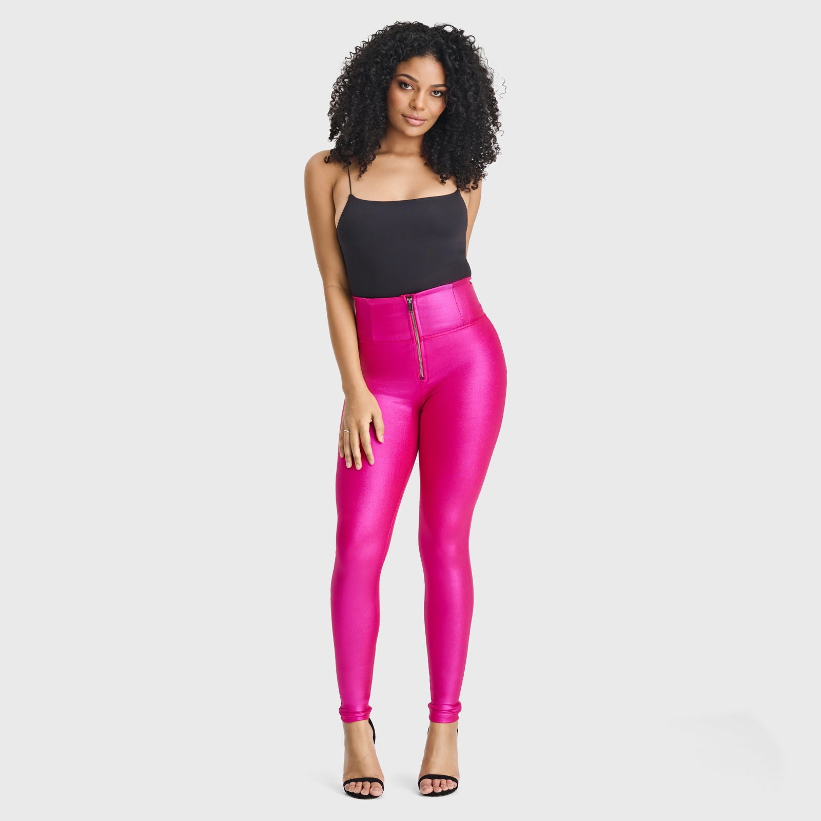 WR.UP® Disco Pants - Super High Waisted - Full Length - Hot Pink - Freddy USA