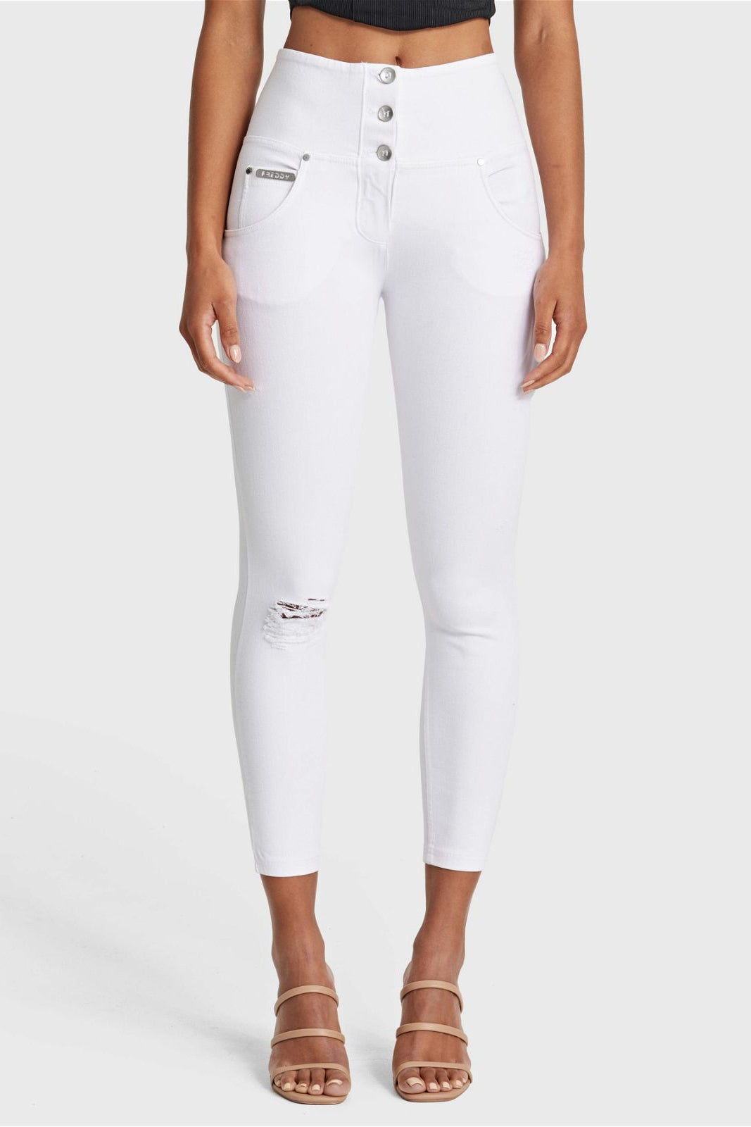 WR.UP® SNUG Distressed Jeans - High Waisted - Petite Length - White 1