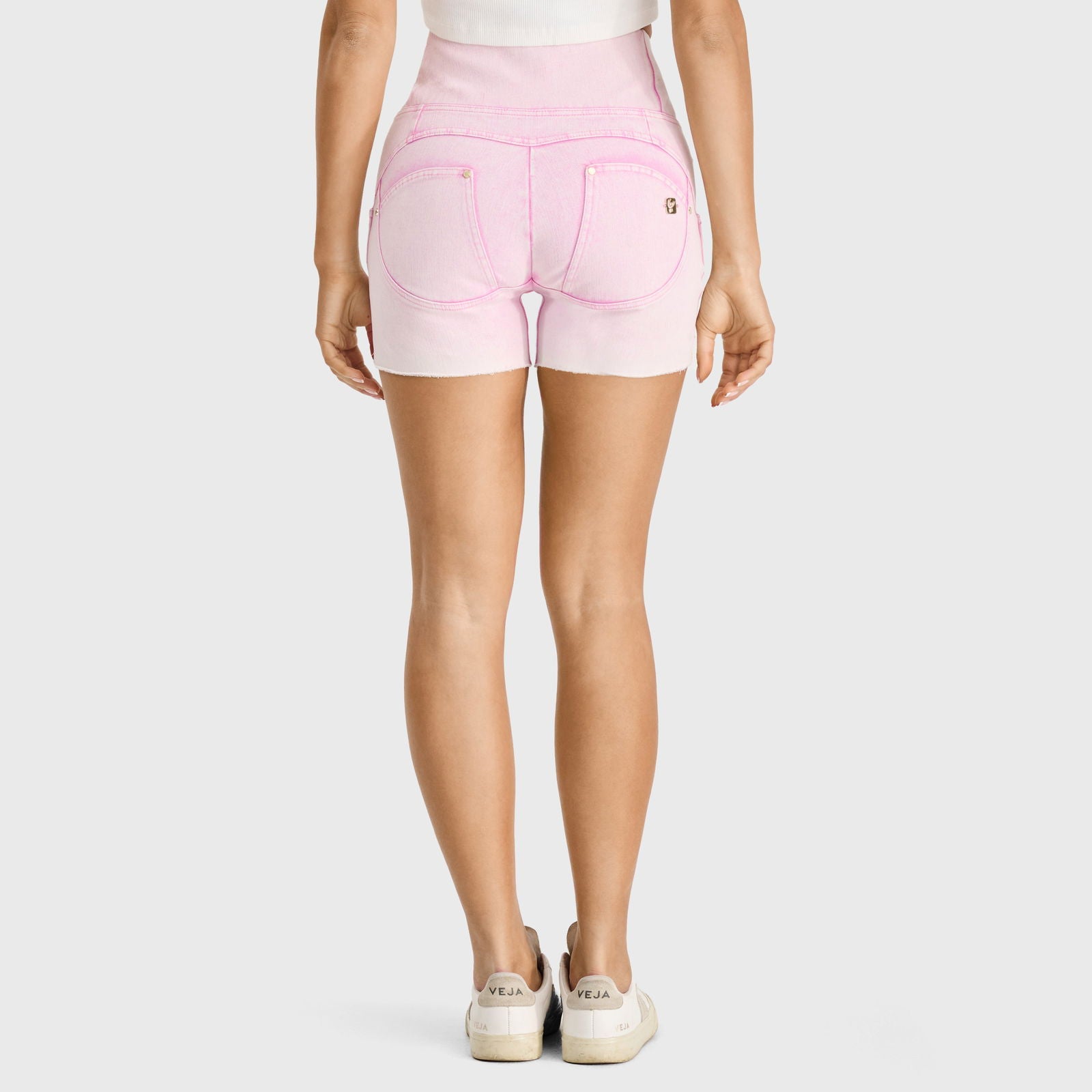 WR.UP® SNUG Jeans - 3 Button High Waisted - Shorts - Pink Sorbet - Freddy USA