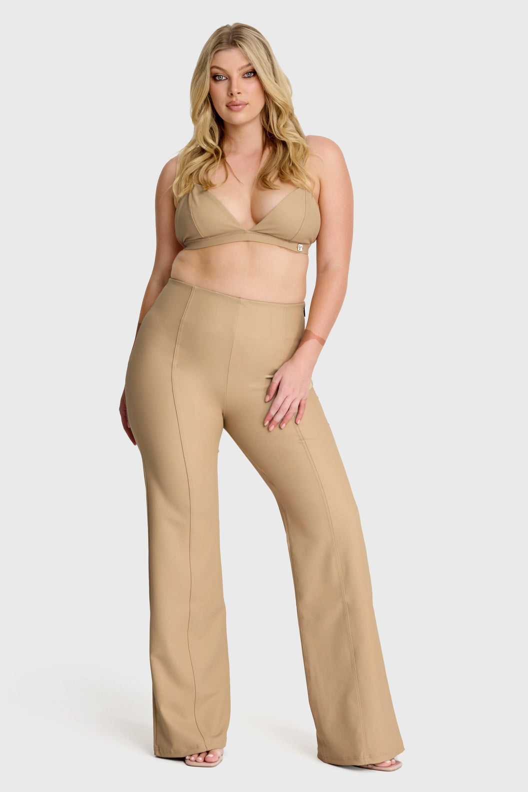 Black High Waisted Full Length WRUP Snake Skin Pants