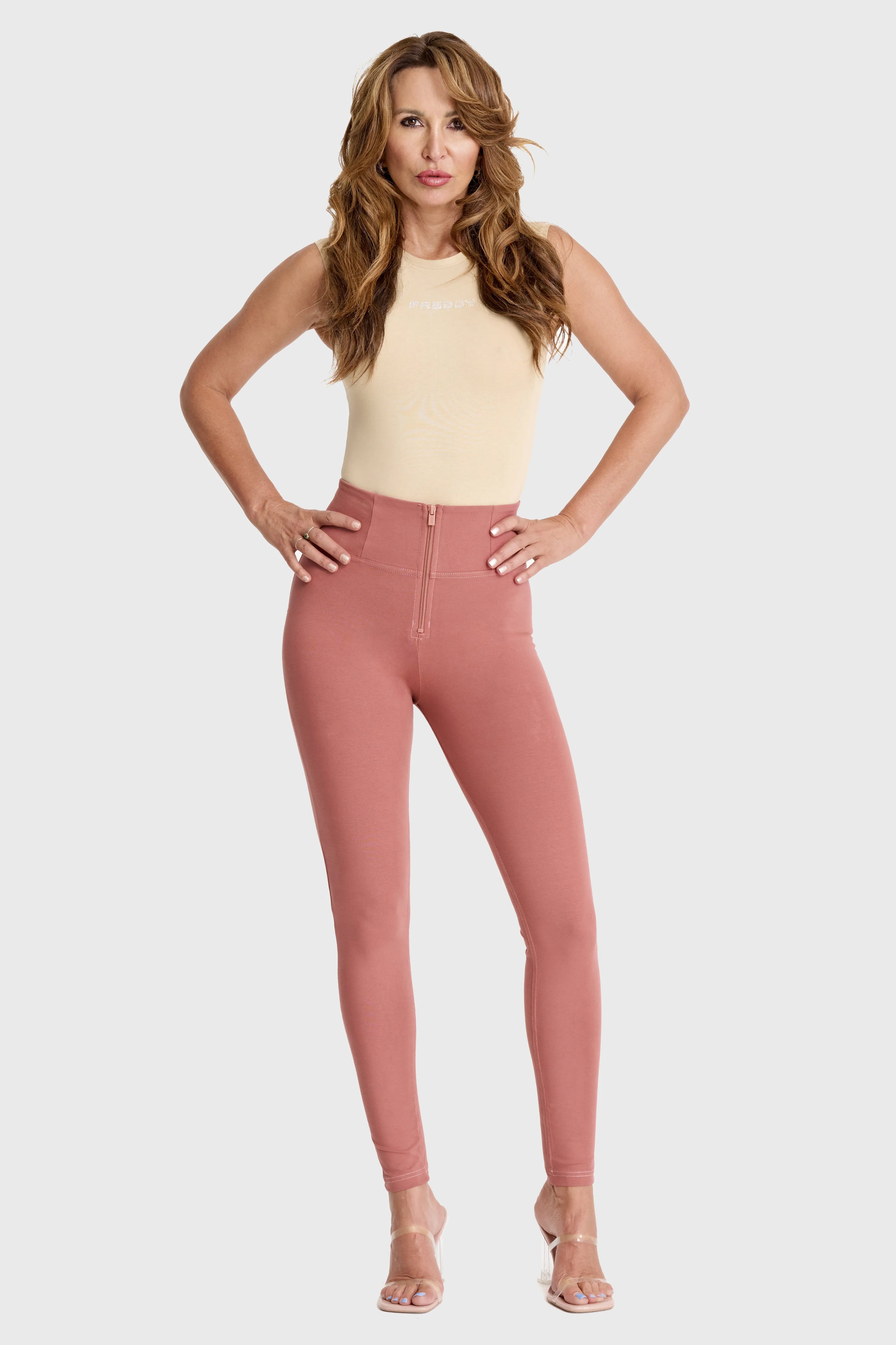 WRUP Fashion - High Waisted - Full Length - Dusty Rose 1