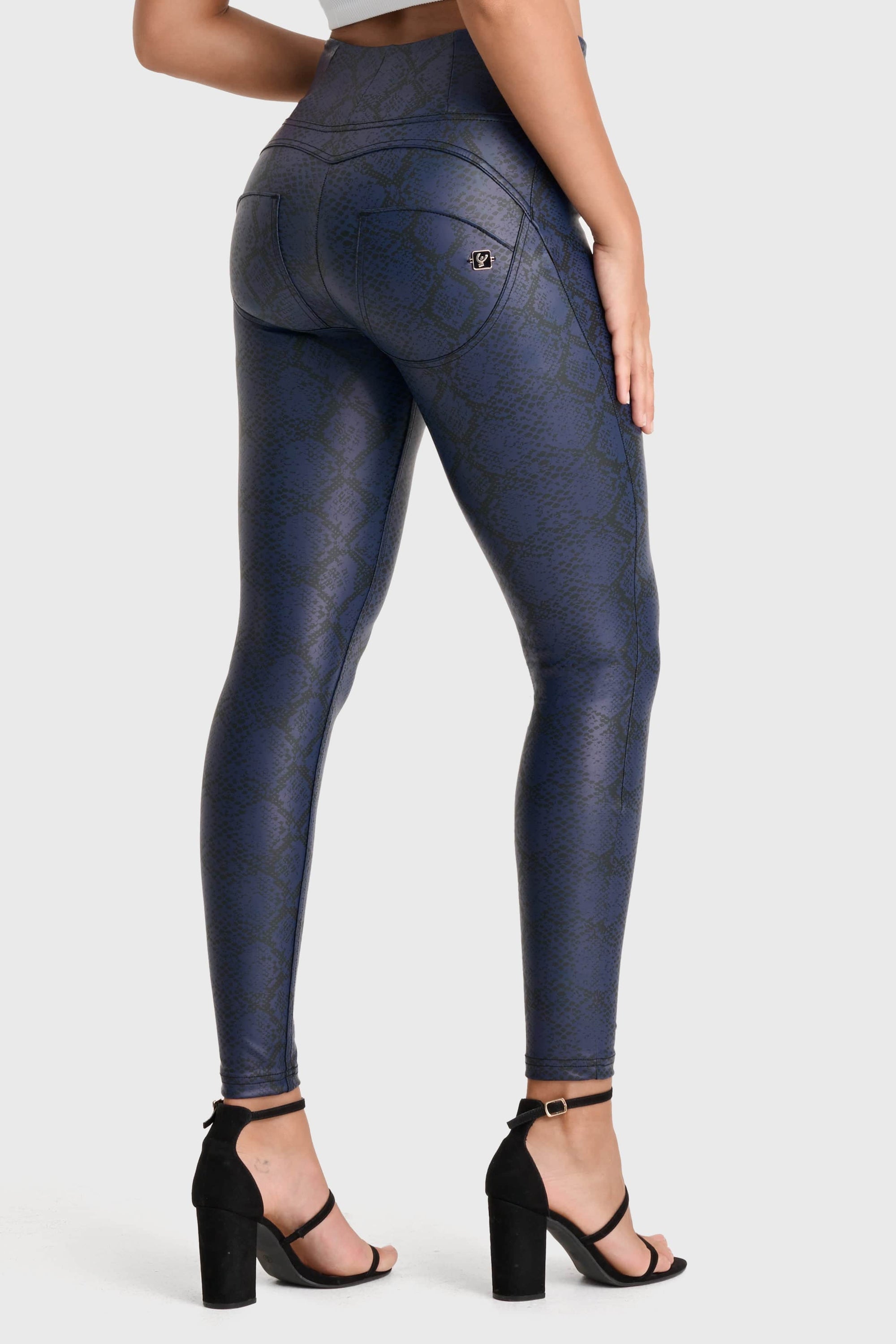 WR.UP® Python Faux Leather Limited Edition - High Waisted - Full Length - Midnight Blue 1