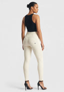WRUP Fashion Criss Cross Detail - High Waisted - Full Length - Milk White