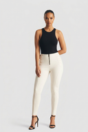 WRUP Fashion Criss Cross Detail - High Waisted - Full Length - Milk White