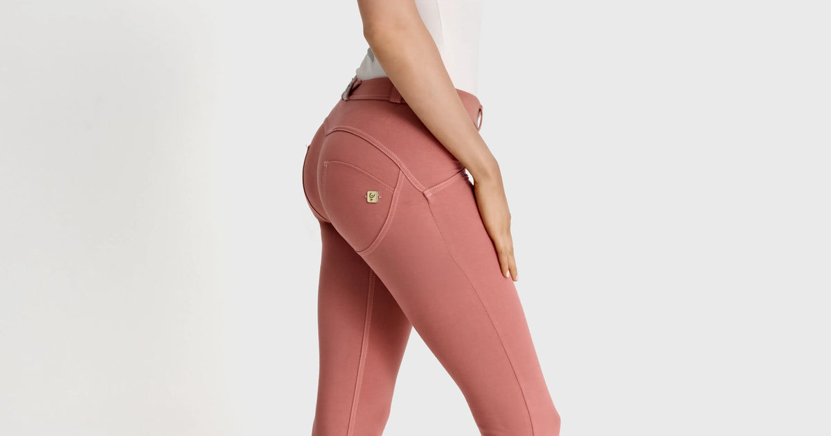 Dusty Rose Mid Rise Full Length WRUP Fashion Pants | Freddy USA