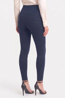 WRUP Military Button Detail Fashion - High Waisted - Ankle Length - Deep Blue