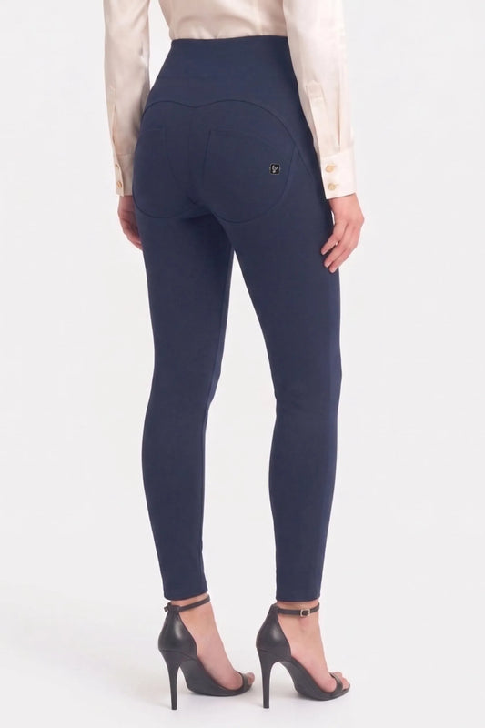 WRUP Military Button Detail Fashion - High Waisted - Ankle Length - Deep Blue