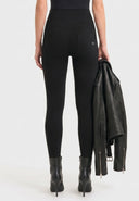 WRUP Military Button Detail Fashion - High Waisted - Ankle Length - Black