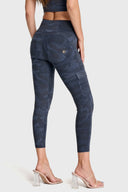 WRUP Cargo Fashion - High Waisted - Petite Length - Navy Blue Camo