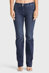 WR.UP® SNUG Jeans - 2 Button High Waisted - Bootcut - Dark Blue + Blue Stitching 7