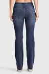 WR.UP® SNUG Jeans - 2 Button High Waisted - Bootcut - Dark Blue + Blue Stitching 4