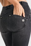 WR.UP® SNUG Jeans - 2 Button High Waisted - Bootcut - Black + Black Stitching 10