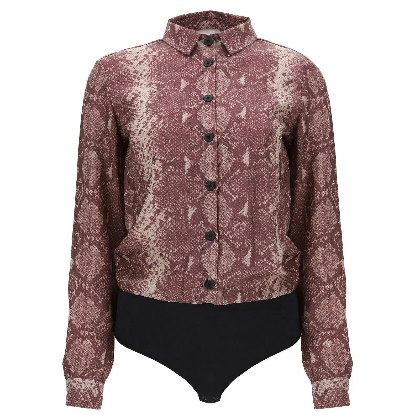 Blouse Shirt Bodysuit - Python Pink 2