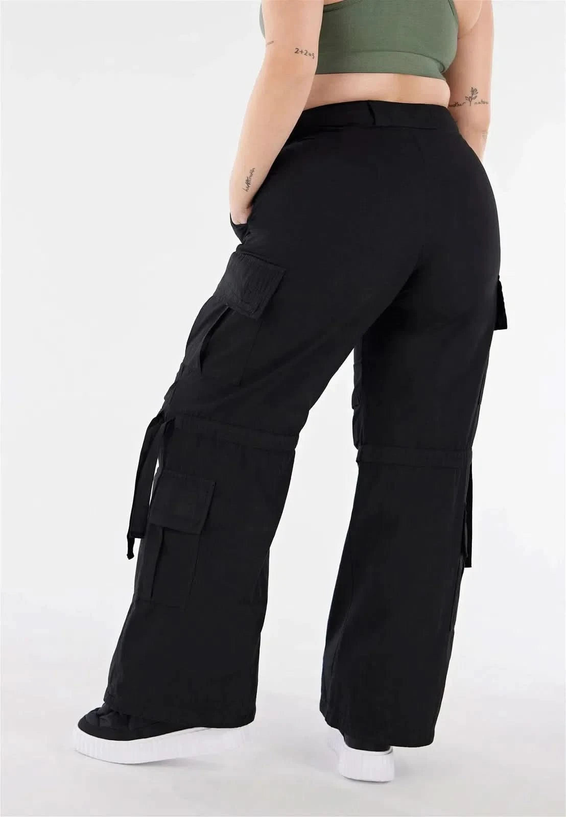 パンツ viavanda high waist cargo pants black Cargo Pants - High Waisted - Full Length - Black – Freddy USA