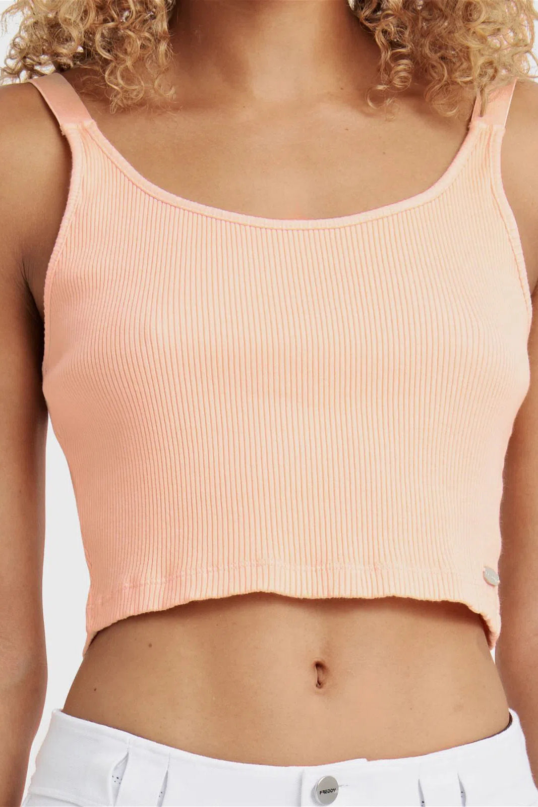 Cotton Ribbed Cami - Peach 3