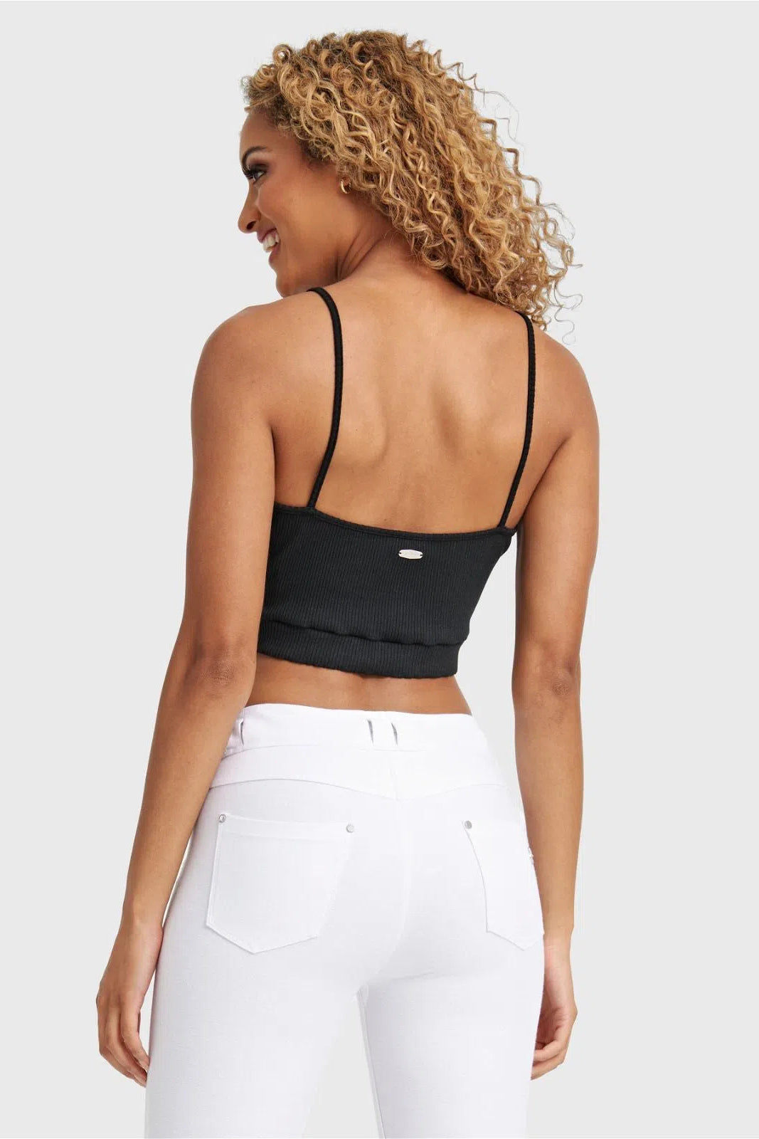 Cotton Ribbed Crop - Black 2