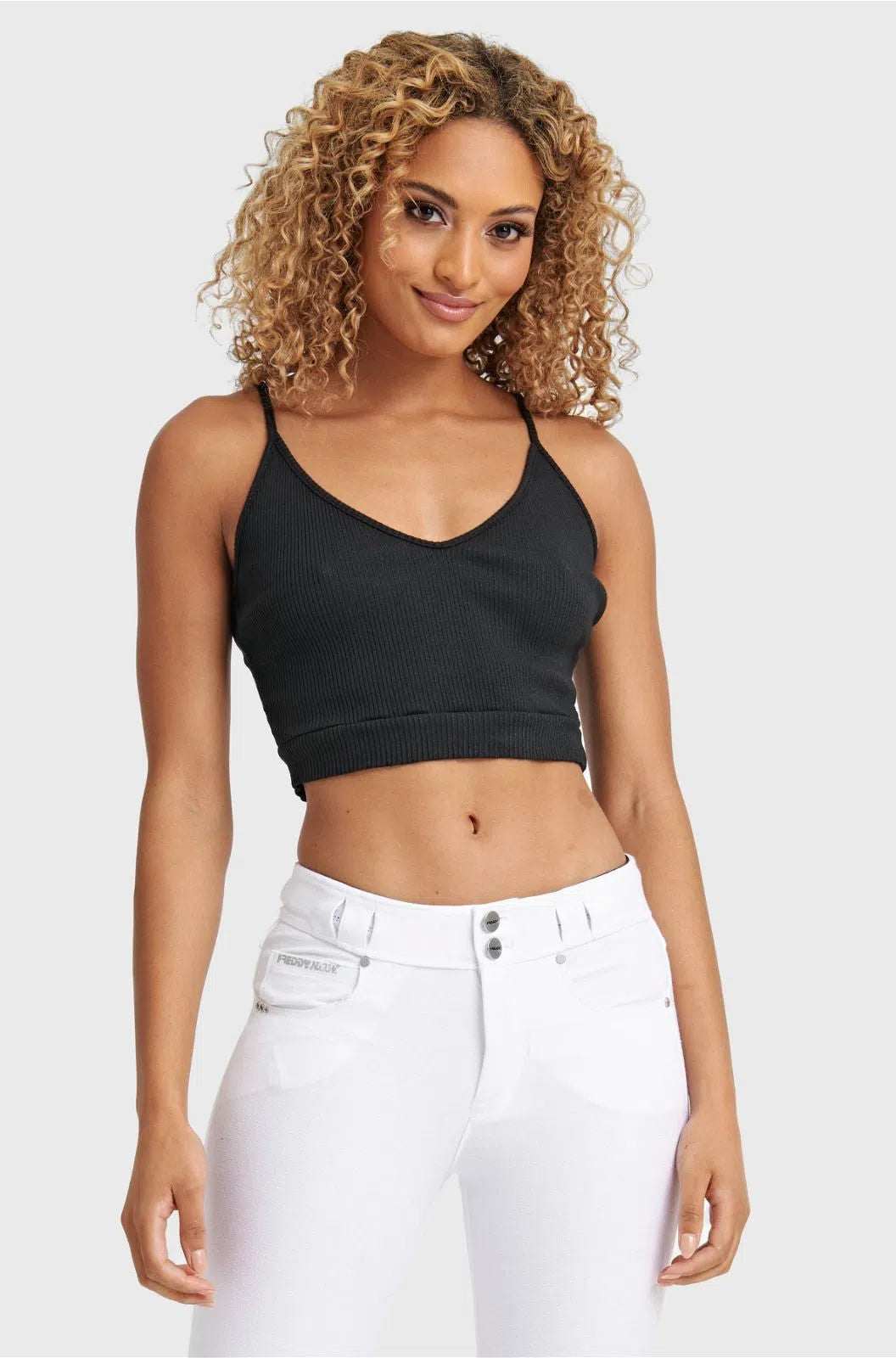 Cotton Ribbed Crop - Black