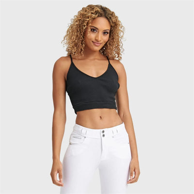 Cotton Ribbed Crop - Black