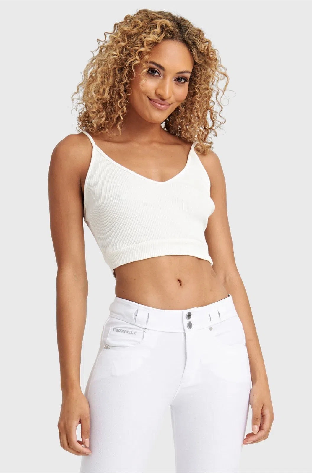 Cotton Ribbed Crop - White