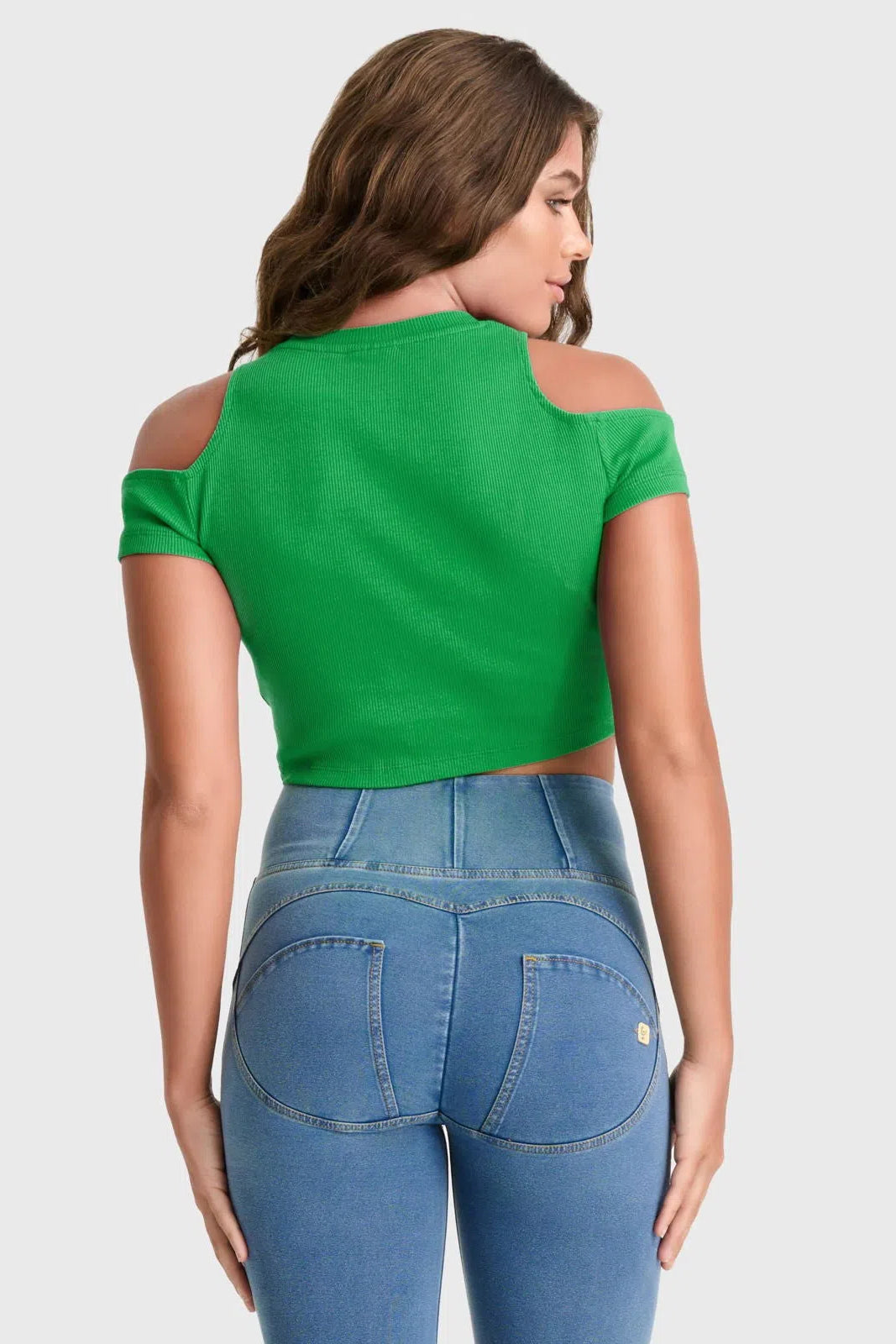 Cropped Cut Out T Shirt - Green 3