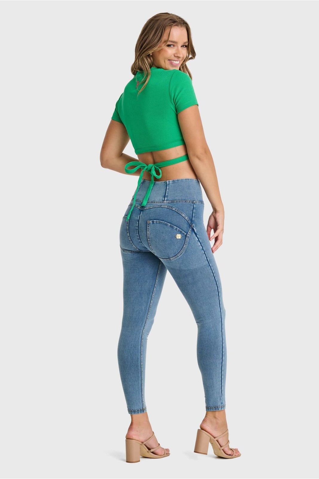 Cropped Wrap Around T Shirt - Green 2