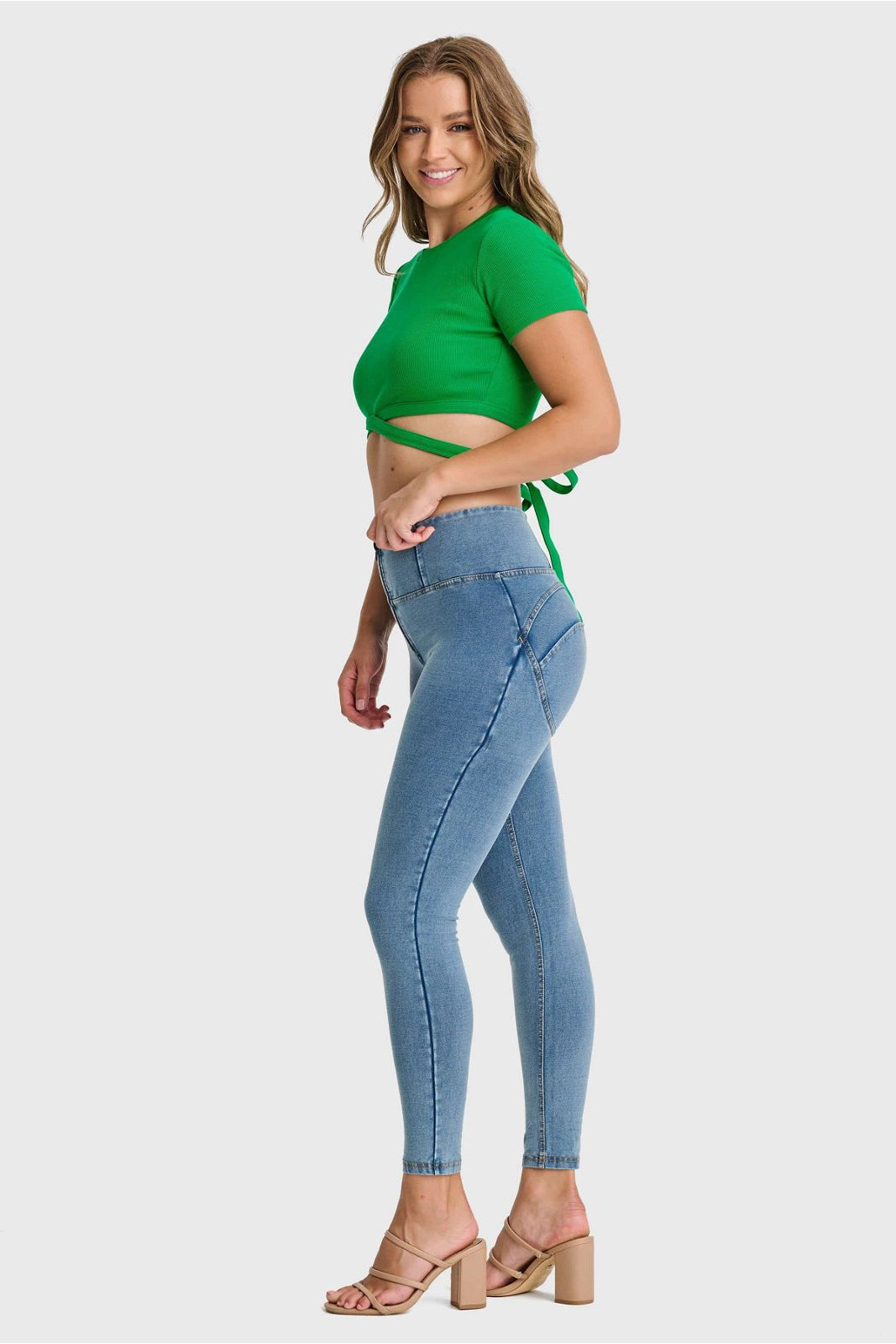 Cropped Wrap Around T Shirt - Green 3