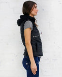 Puffer Vest - Curve Zip - Black
