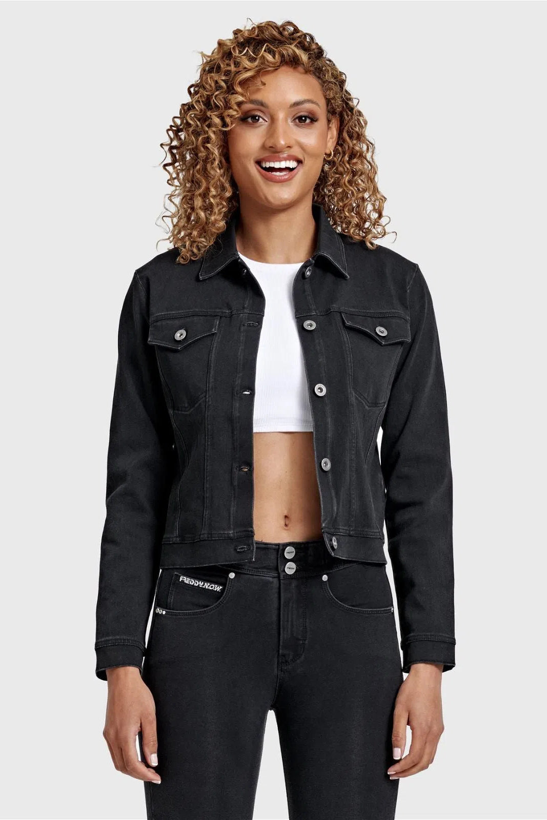 Denim Jacket - Black + Black Stitching 1