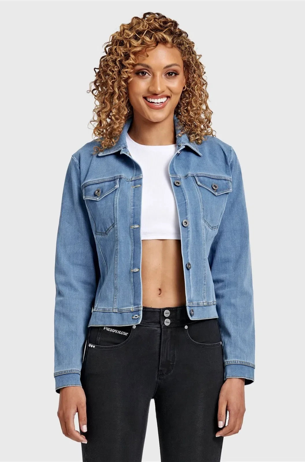 Denim Jacket - Light Blue + Yellow Stitching