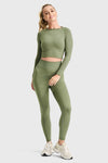 Seamless Cropped Long Sleeved - Military Green 5