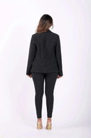 Made In Italy Pinstripe Suit Blazer - Black + White