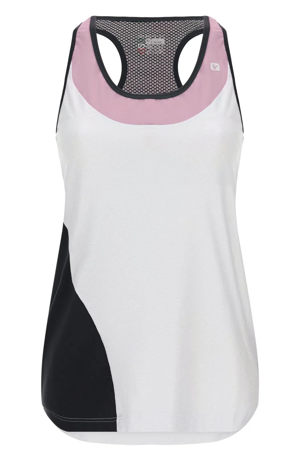 MII Racer Back Tank Top - White + Pink