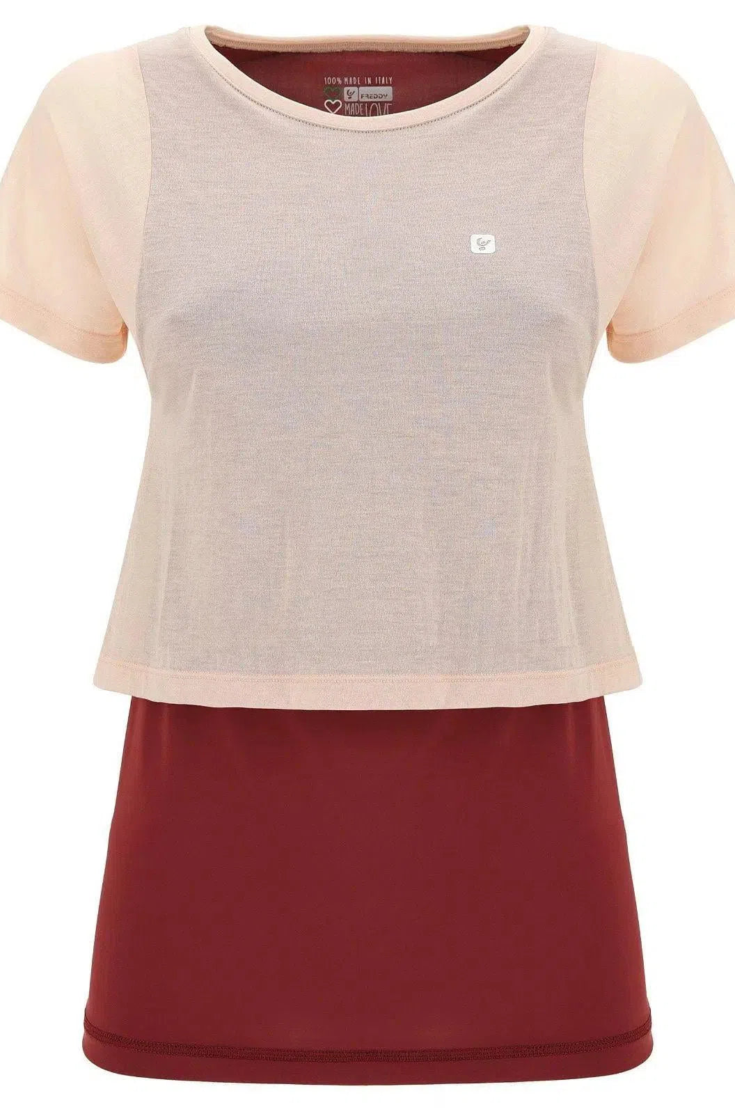 MII Yoga T-shirt - Burgundy + Pink