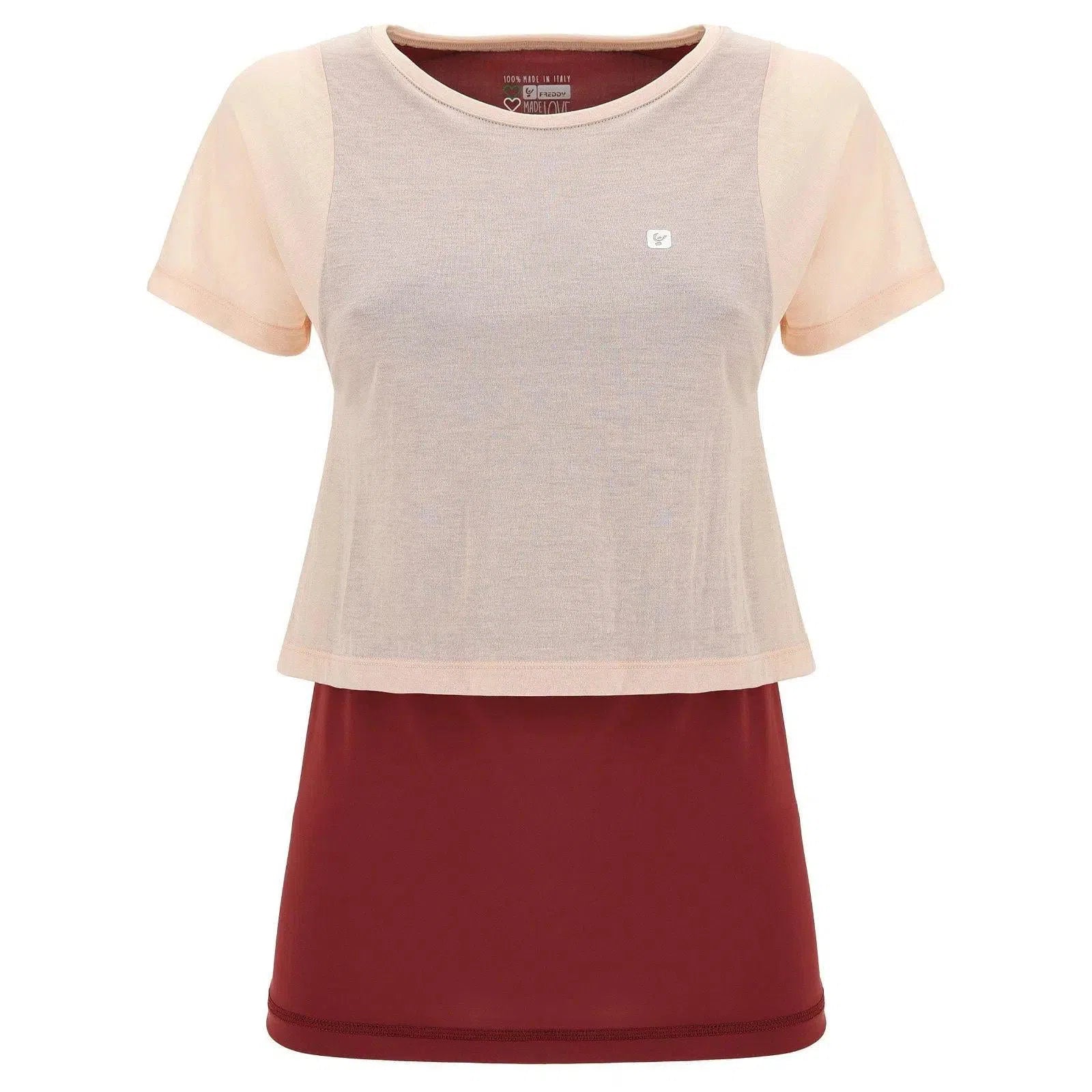 MII Yoga T-shirt - Burgundy + Pink 1