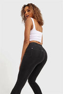 N.O.W® Denim - High Waisted - Petite Length - Black + Black Stitching