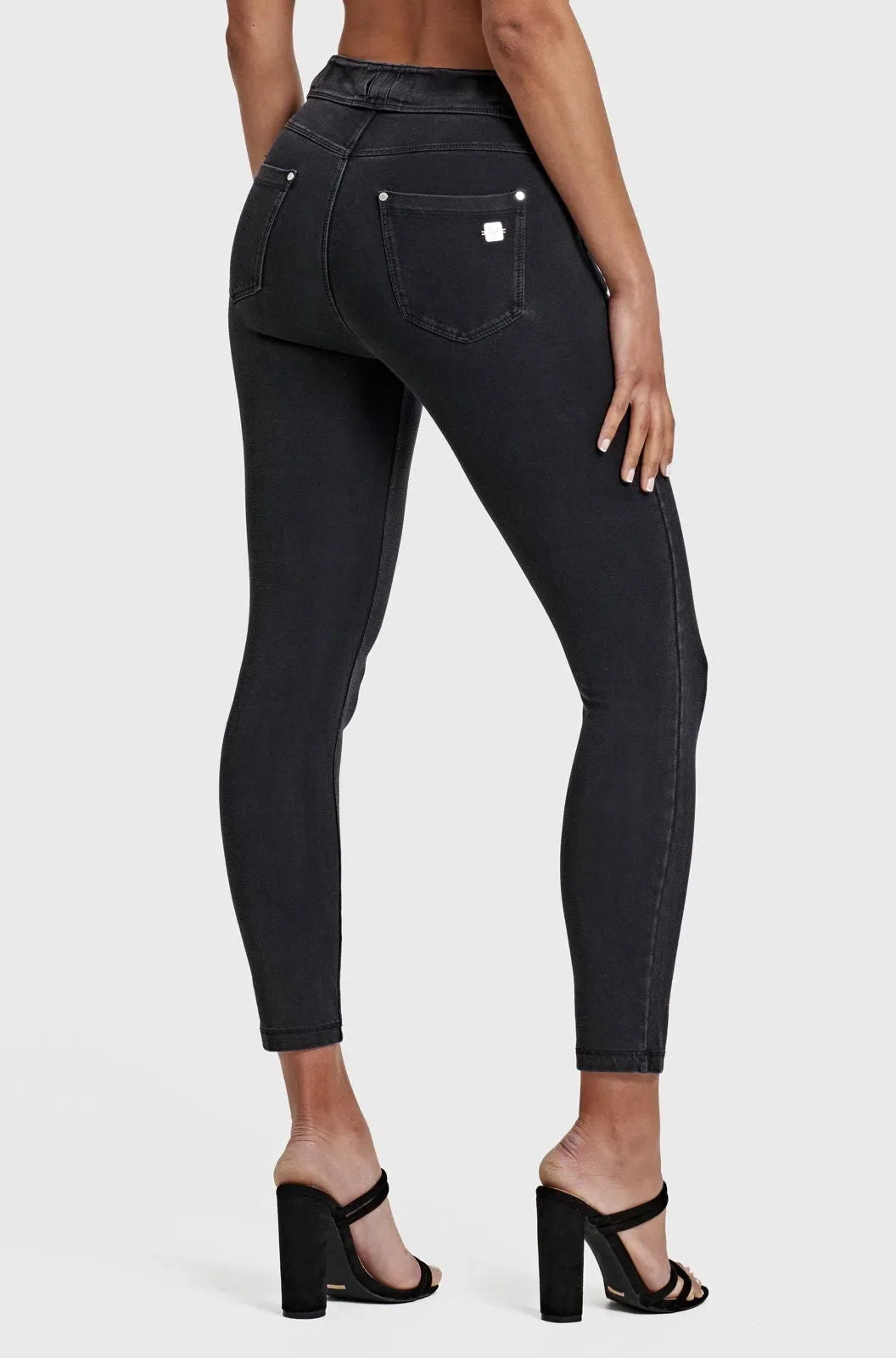 N.O.W® Denim - High Waisted - Petite Length - Black + Black Stitching