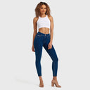 N.O.W® Denim - High Waisted - Petite Length - Dark Blue + Yellow Stitching