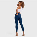 N.O.W® Denim - High Waisted - Petite Length - Dark Blue + Yellow Stitching