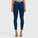 N.O.W® Denim - High Waisted - Petite Length - Dark Blue + Yellow Stitching