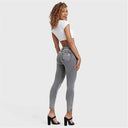 N.O.W® Denim - High Waisted - Petite Length - Grey + Yellow Stitching