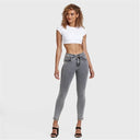 N.O.W® Denim - High Waisted - Petite Length - Grey + Yellow Stitching