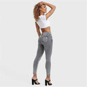 N.O.W® Denim - High Waisted - Petite Length - Grey + Yellow Stitching